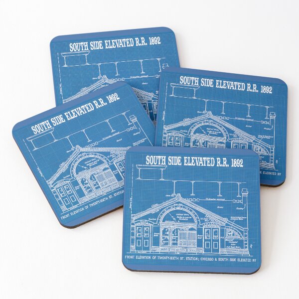 Item preview, South Side Elevated Railroad Chicago 1892 Station Blueprints 26th & Wabash designed and sold by Wabojeg.