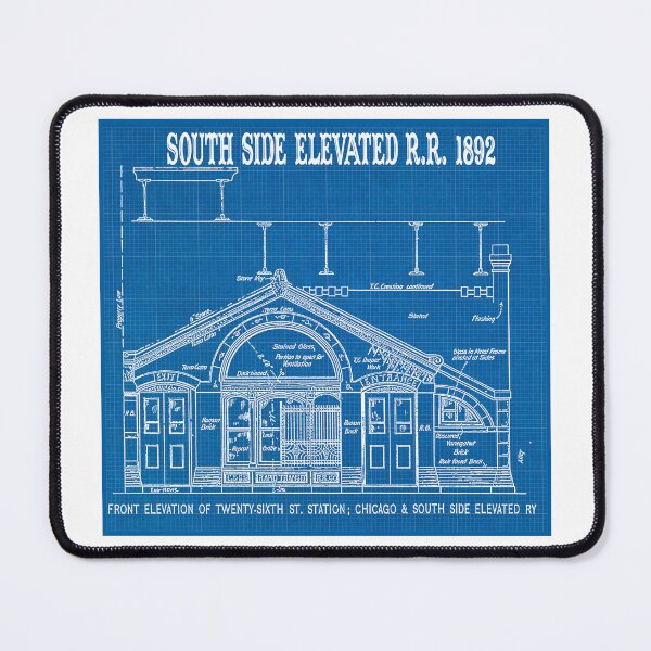 Item preview, South Side Elevated Railroad Chicago 1892 Station Blueprints 26th & Wabash designed and sold by Wabojeg.