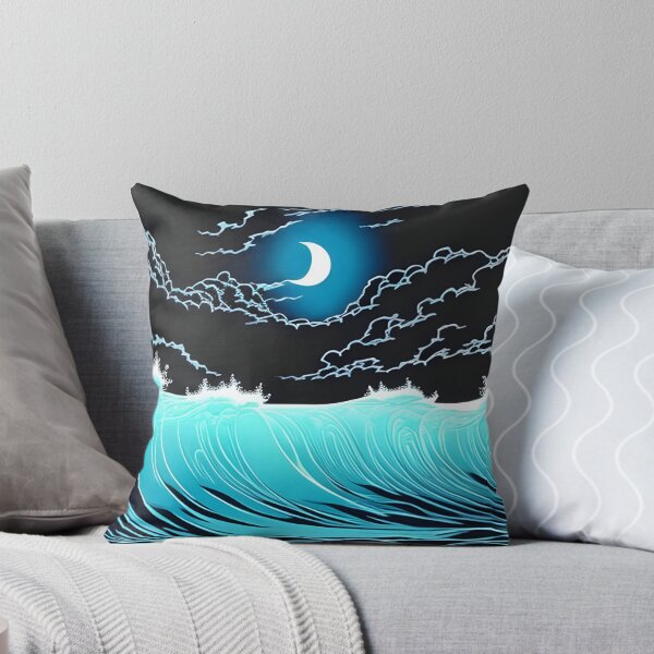 Item preview, Glowing Midnight Waves, ink drawing, Ai Generated Art  designed and sold by ACC .