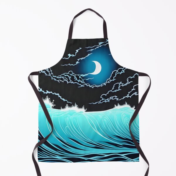 Item preview, Glowing Midnight Waves, ink drawing, Ai Generated Art designed and sold by ACC .