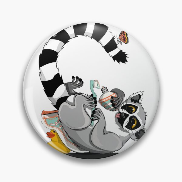 Item preview, Ring Tailed Lemur Cleaning teeth, funny bathroom humour designed and sold by Wyattdesign.