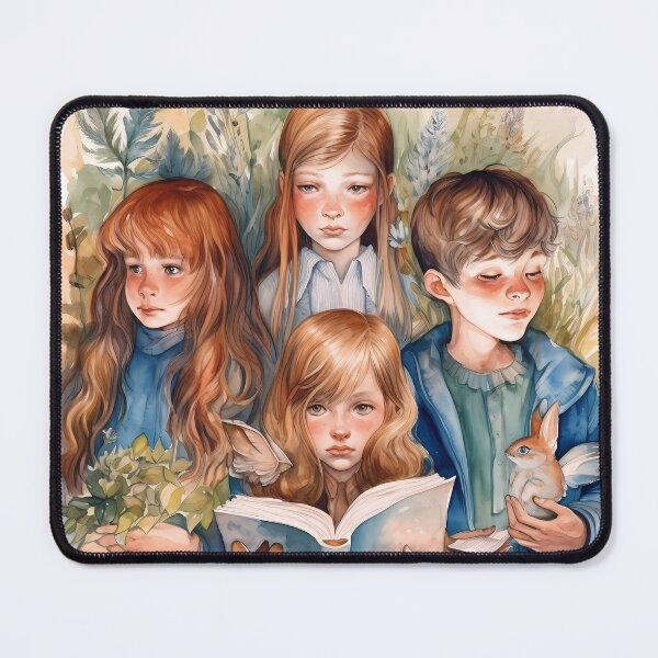 Artikelvorschau, Watercolour Digital Art Illustration : Four Siblings entworfen und verkauft von MTJ-Mushrooms.