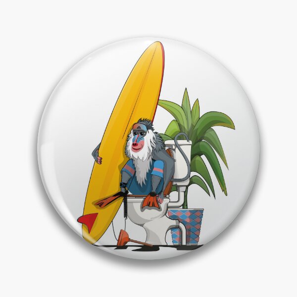 Artikelvorschau, Baboon on the toilet, funny bathroom humour entworfen und verkauft von Wyattdesign.