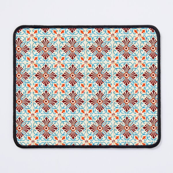 Item preview, portuguese tiles with flowers in orange and blue tone designed and sold by isabel poulin.