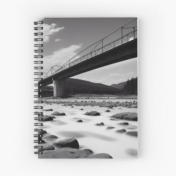 Item preview, A Minimalist Landscape With A Single Bridge Spanning A River Ai Generated Art designed and sold by AiGens.
