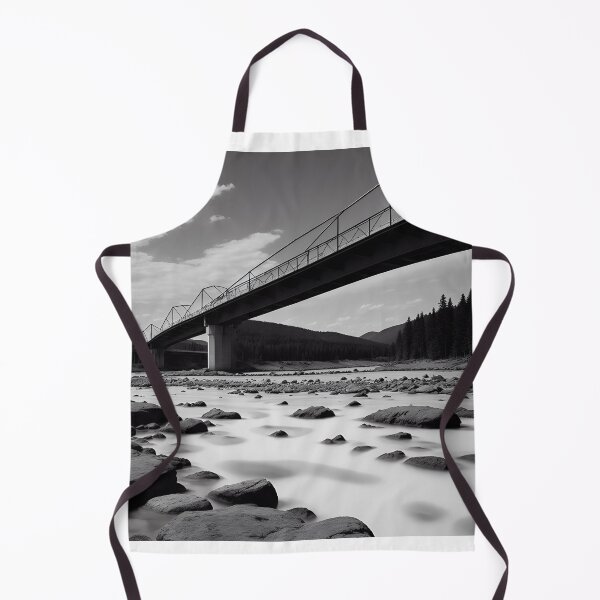 Item preview, A Minimalist Landscape With A Single Bridge Spanning A River Ai Generated Art designed and sold by AiGens.