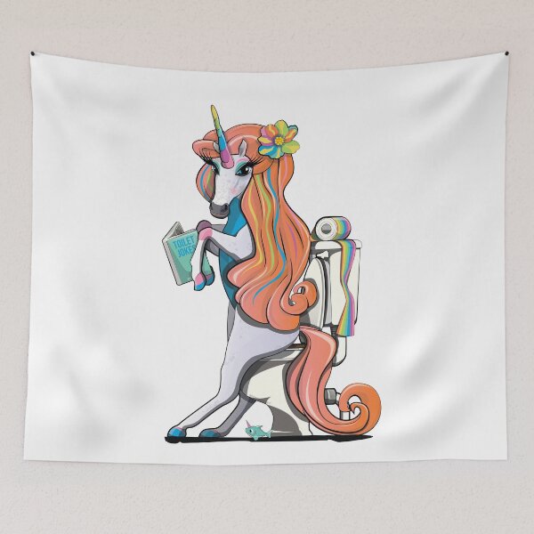Artikelvorschau, Unicorn on the toilet, funny bathroom humour entworfen und verkauft von Wyattdesign.