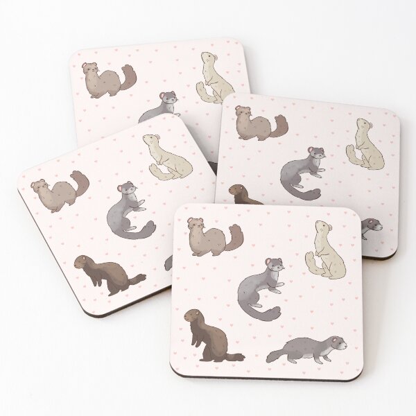 Item preview, Cute cartoon Ferrets illustration pack  designed and sold by Yarafantasyart.