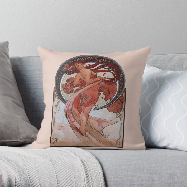 Alphonse Mucha - Dance Throw Pillow