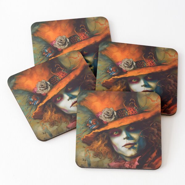 Item preview, Mad Hatter Portrait - Mad Hatter from Alice in Wonderland, Digital Impressionist Painting, Beautiful Bright Orange Vivid Vibrant Colours - very high resolution designed and sold by CloudofKnowing.