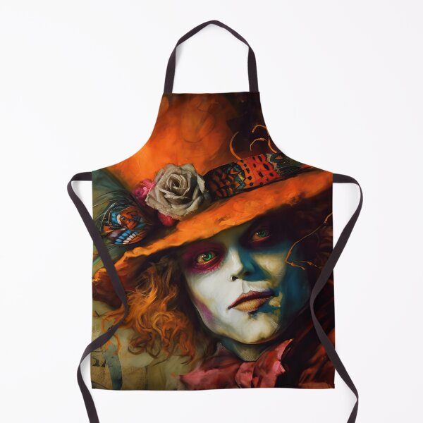 Item preview, Mad Hatter Portrait - Mad Hatter from Alice in Wonderland, Digital Impressionist Painting, Beautiful Bright Orange Vivid Vibrant Colours - very high resolution designed and sold by CloudofKnowing.
