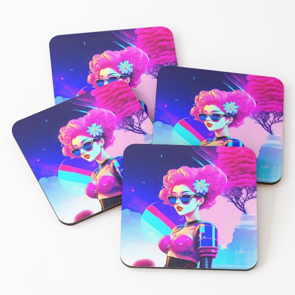 Artikelvorschau, Super sexy asiatisches Mädchen in Gläsern mit ultrarosa Haaren Vaporwave Anime Style AI Art entworfen und verkauft von unusualillusion.