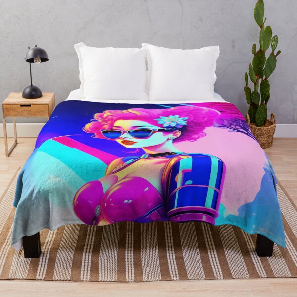 Item preview, Super Sexy Asian Girl in Glasses with Ultra Pink Hair Vaporwave Anime Style AI Art designed and sold by unusualillusion.