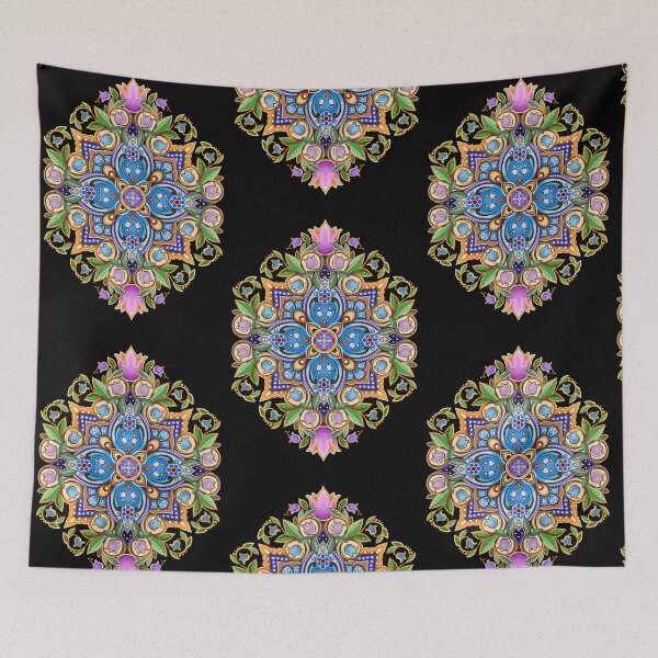 Item preview, mandala with small flowers, lilies of the valley designed and sold by Hennagirl.