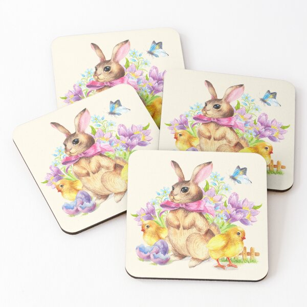 Item preview, Cute Watercolor Easter Bunny and Chicks Painting  designed and sold by Pebasfa.