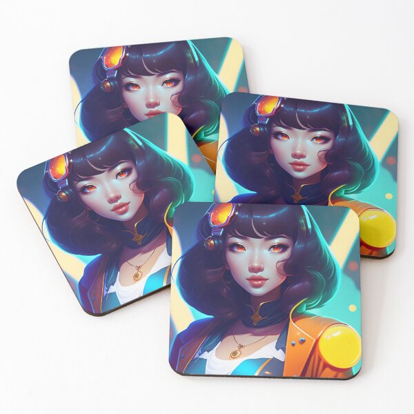 Item preview, Beautiful Cute Anime Girl Scientist Cyberpunk Retrowave Style AI Art designed and sold by unusualillusion.