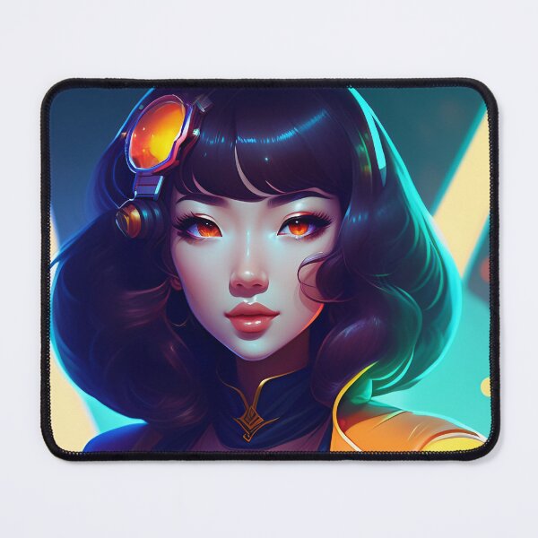 Item preview, Beautiful Cute Anime Girl Scientist Cyberpunk Retrowave Style AI Art designed and sold by unusualillusion.