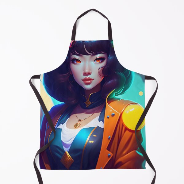 Item preview, Beautiful Cute Anime Girl Scientist Cyberpunk Retrowave Style AI Art designed and sold by unusualillusion.