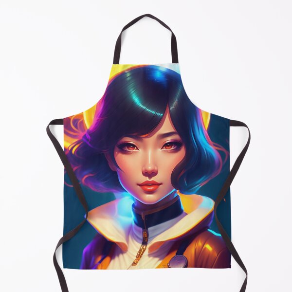 Item preview, Beautiful Cute Anime Girl Scientist Cyberpunk Retrowave Style AI Art designed and sold by unusualillusion.