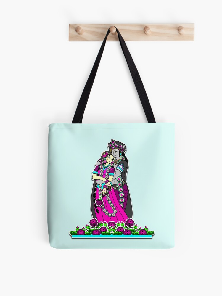 Radha Krishna painting Tote Bag by Anjali Swami - Fine Art America