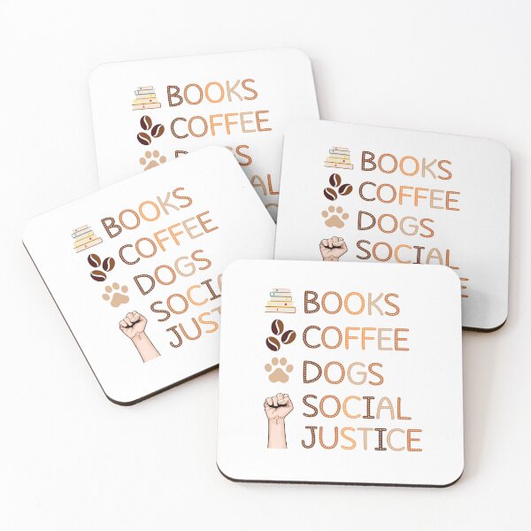 Item preview, books & coffee & dogs & social justice design designed and sold by Osama Abdelgalil.