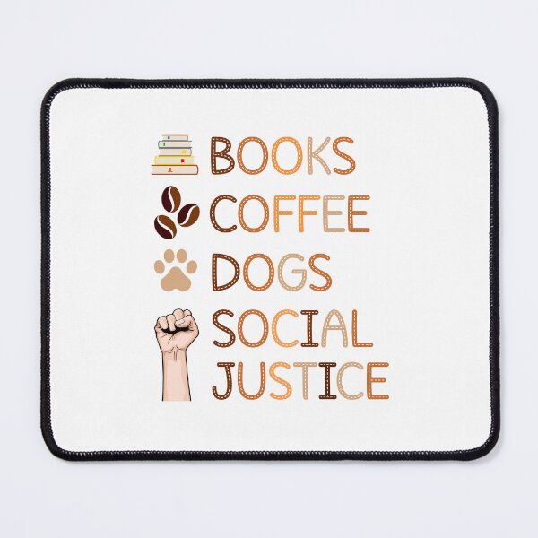 Item preview, books & coffee & dogs & social justice design designed and sold by Osama Abdelgalil.