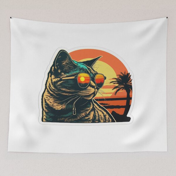 Item preview, Cat Looking at Sunset designed and sold by iamamiraj.