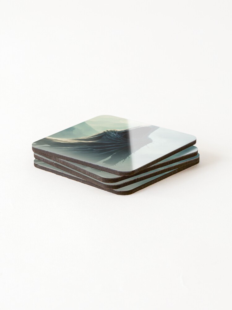Thumbnail 4 of 5, Coasters (Set of 4), A faceless wraith. Fantasy art designed and sold by R-cube-R.