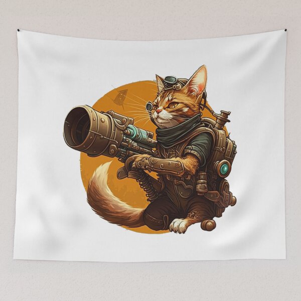 Item preview, Cat with Rocket Launcher designed and sold by iamamiraj.
