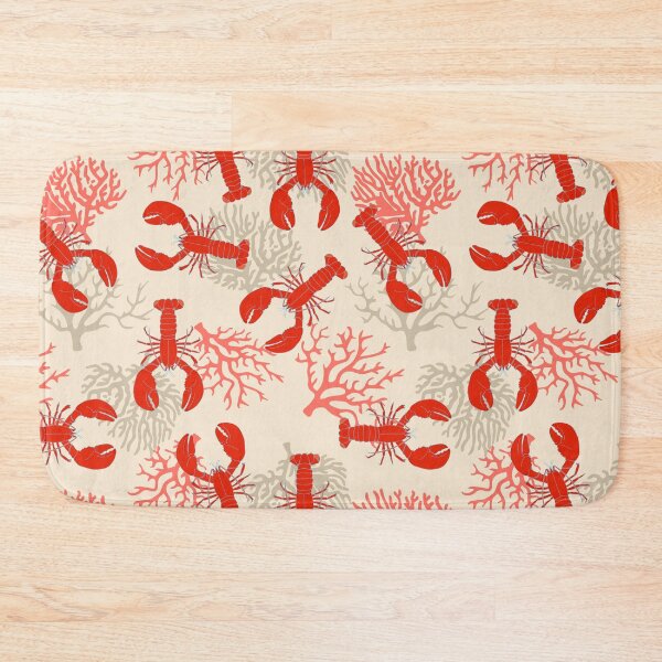 Item preview, Coastal Red Lobsters and Coral Pattern designed and sold by HotHibiscus.