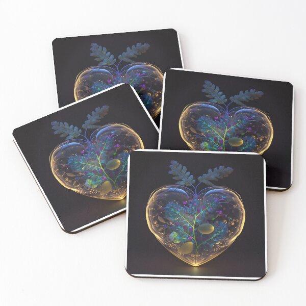 Item preview, Fractal energy heart with flowers inside designed and sold by oliviasunrise.