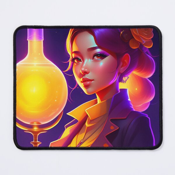 Item preview, Beautiful Cute Anime Girl Scientist Cyberpunk Retrowave Style AI Art designed and sold by unusualillusion.