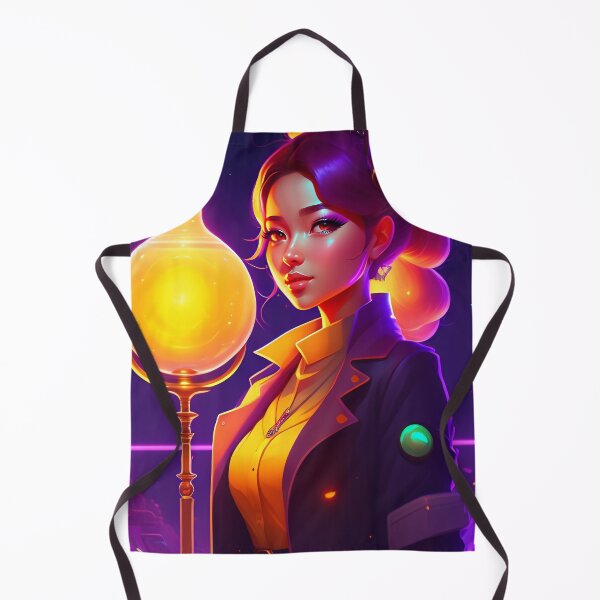Item preview, Beautiful Cute Anime Girl Scientist Cyberpunk Retrowave Style AI Art designed and sold by unusualillusion.
