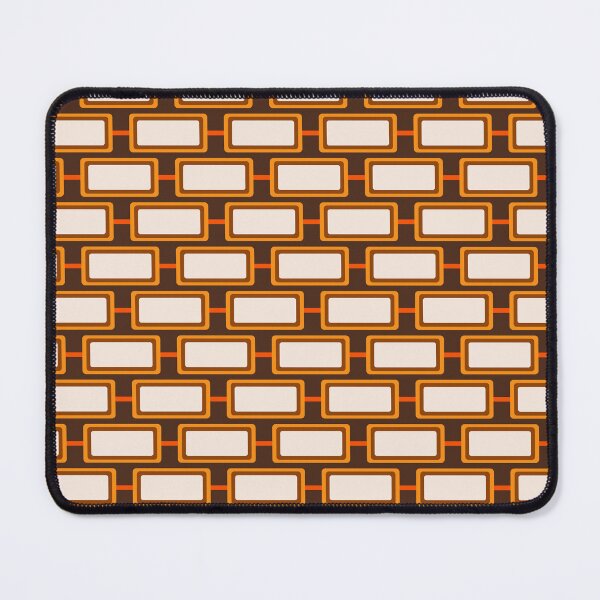 Item preview, Mid Mod Geometric Link Horizontal Pattern in 70s Brown and Orange designed and sold by kierkegaard.