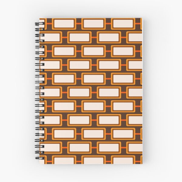 Item preview, Mid Mod Geometric Link Horizontal Pattern in 70s Brown and Orange designed and sold by kierkegaard.