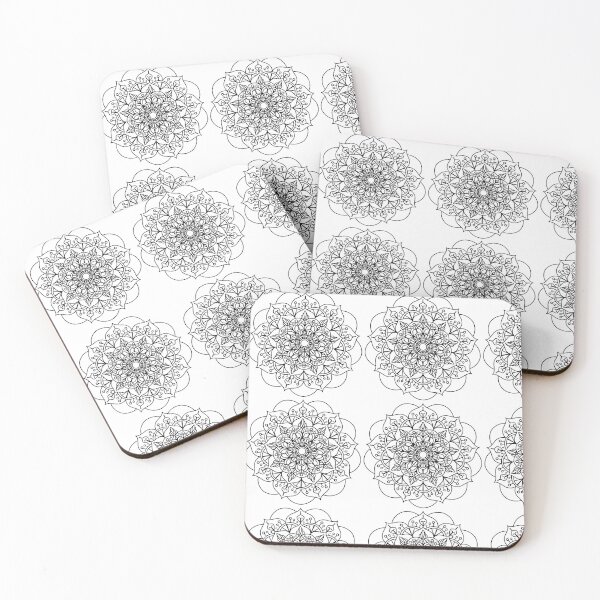 Item preview, Black And White Flowers Mandala  Hand drawn design  designed and sold by ppklikemandala.