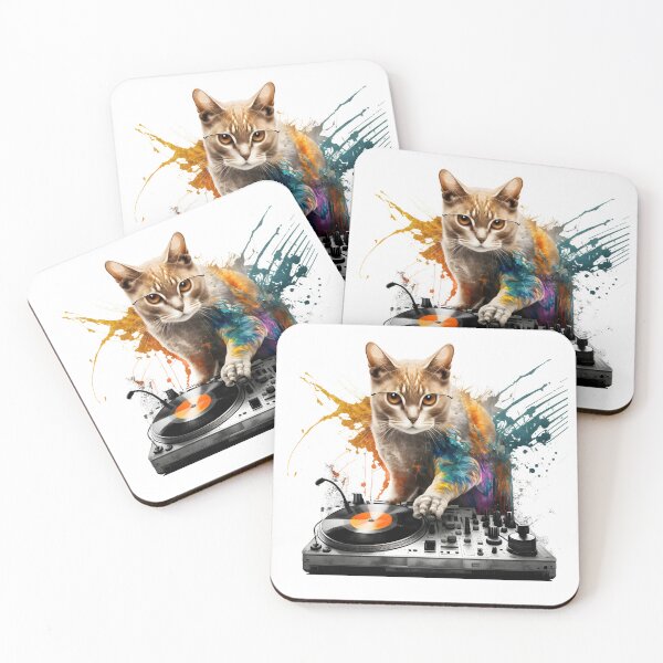 Item preview, DJ Cat Playing Music designed and sold by ekachar.
