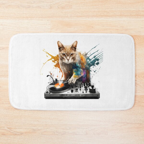 Item preview, DJ Cat Playing Music designed and sold by ekachar.