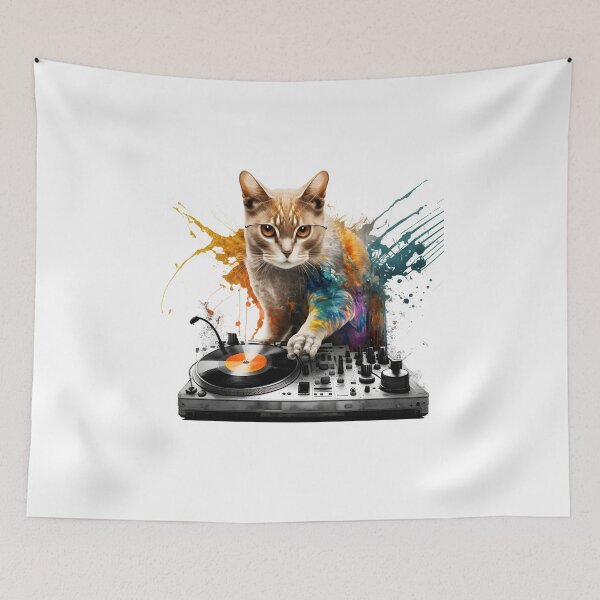 Item preview, DJ Cat Playing Music designed and sold by ekachar.