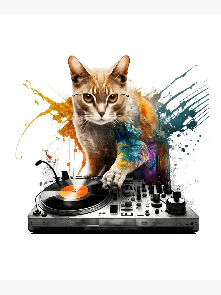 DJ Cat Is In The House - Splash 90s - Cat DJ - Cats - Sticker