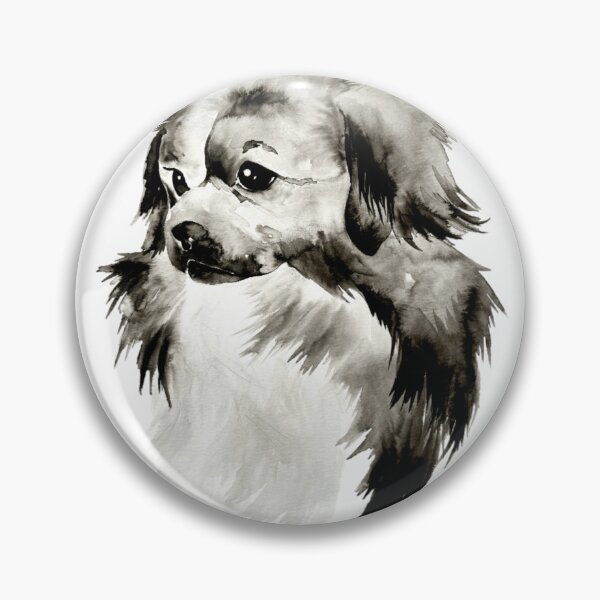 Item preview, Beautiful Ink Drawing/ Painting of Tibetan Spaniel designed and sold by Monica C. Webster.
