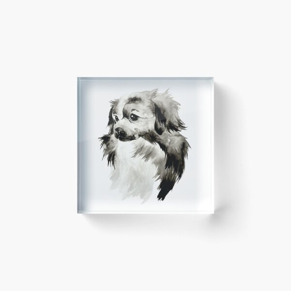 Item preview, Beautiful Ink Drawing/ Painting of Tibetan Spaniel designed and sold by Monica C. Webster.