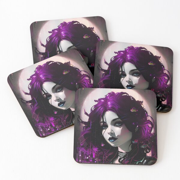 Item preview, Purple Gothic Girl Portrait No.3 designed and sold by Artistic Fusion Lab.
