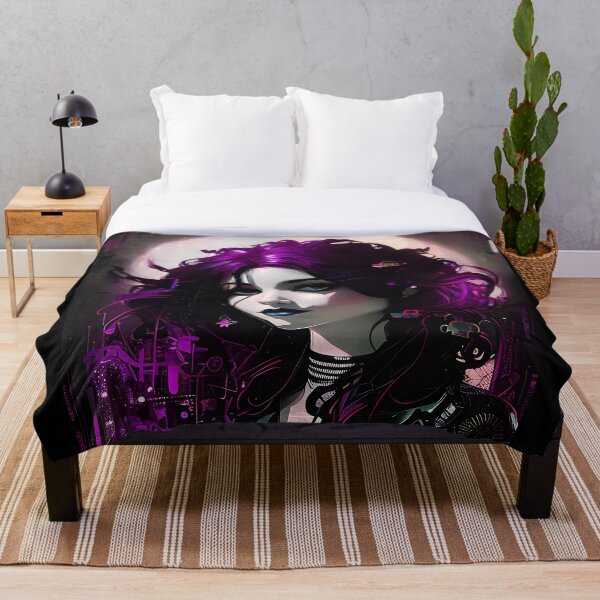 Aperçu de l'œuvre Portrait de fille gothique violet n ° 3 créée et vendue par Artistic Fusion Lab.