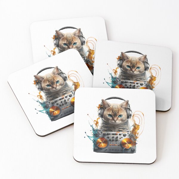 Item preview, Dj Cat Playing Music designed and sold by ekachar.