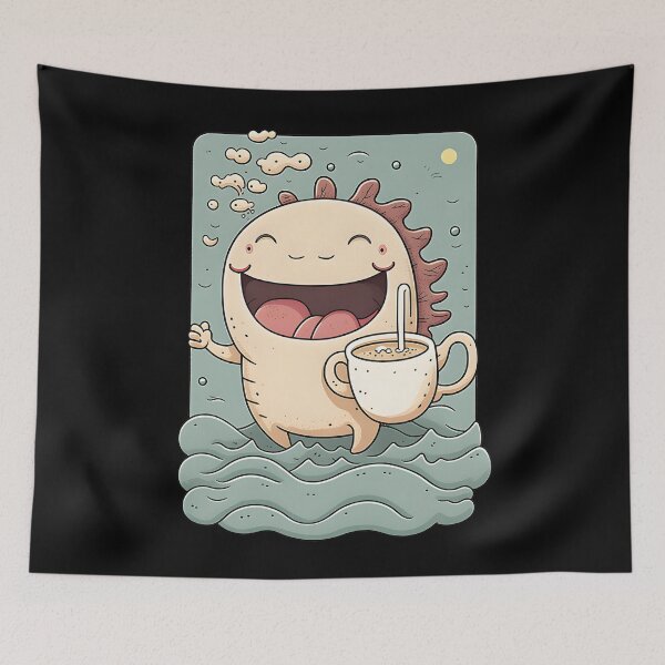 Item preview, Axolotl & Coffee Kawaii Anime Axolotls & Coffee Lover designed and sold by SecretDicer.