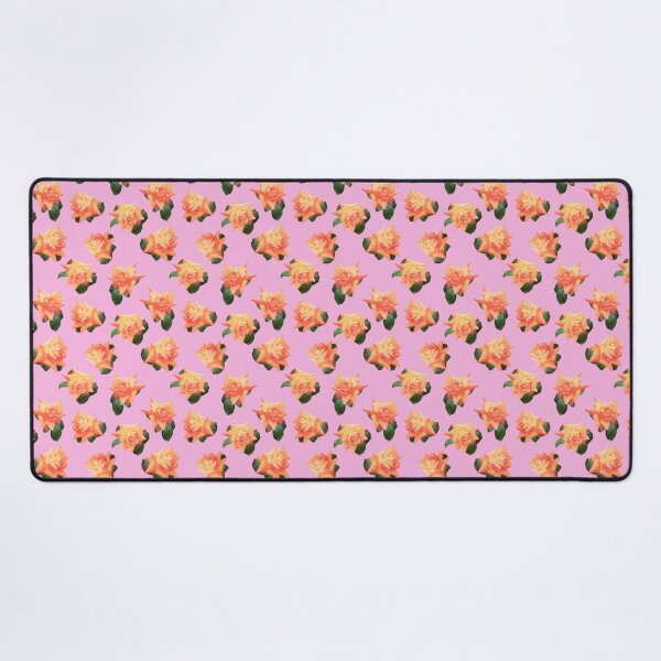 Item preview, Orange watercolor rose print on pink designed and sold by LittleBettyMakes.