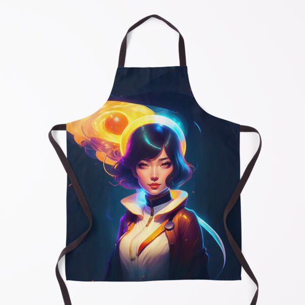 Item preview, Beautiful Cute Anime Girl Scientist Cosmic Retrowave Style AI Art designed and sold by unusualillusion.