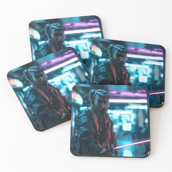 Item preview, Unleash Your Inner Samurai with this Cyberpunk Art Portrait designed and sold by CreationP.