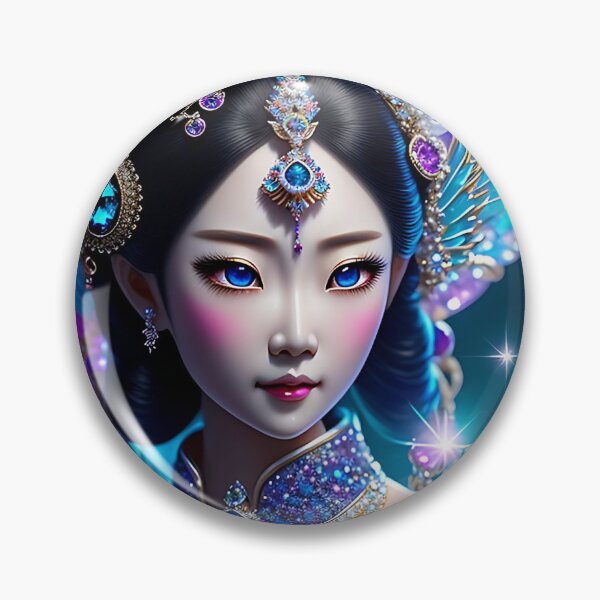 Item preview, Beautiful Fantasy Art: Crystal Moon Goddess, Gem Goddess, Celestial Goddess designed and sold by SerenityOracle.